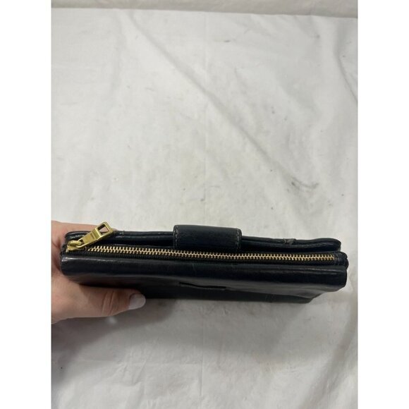 Fossil Ellis Clutch Womens Black Leather Wallet - Picture 13 of 15